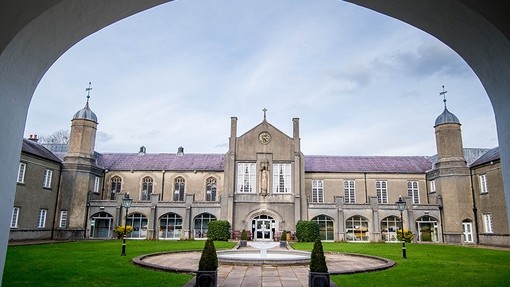 View of the Lampeter old building through an archway